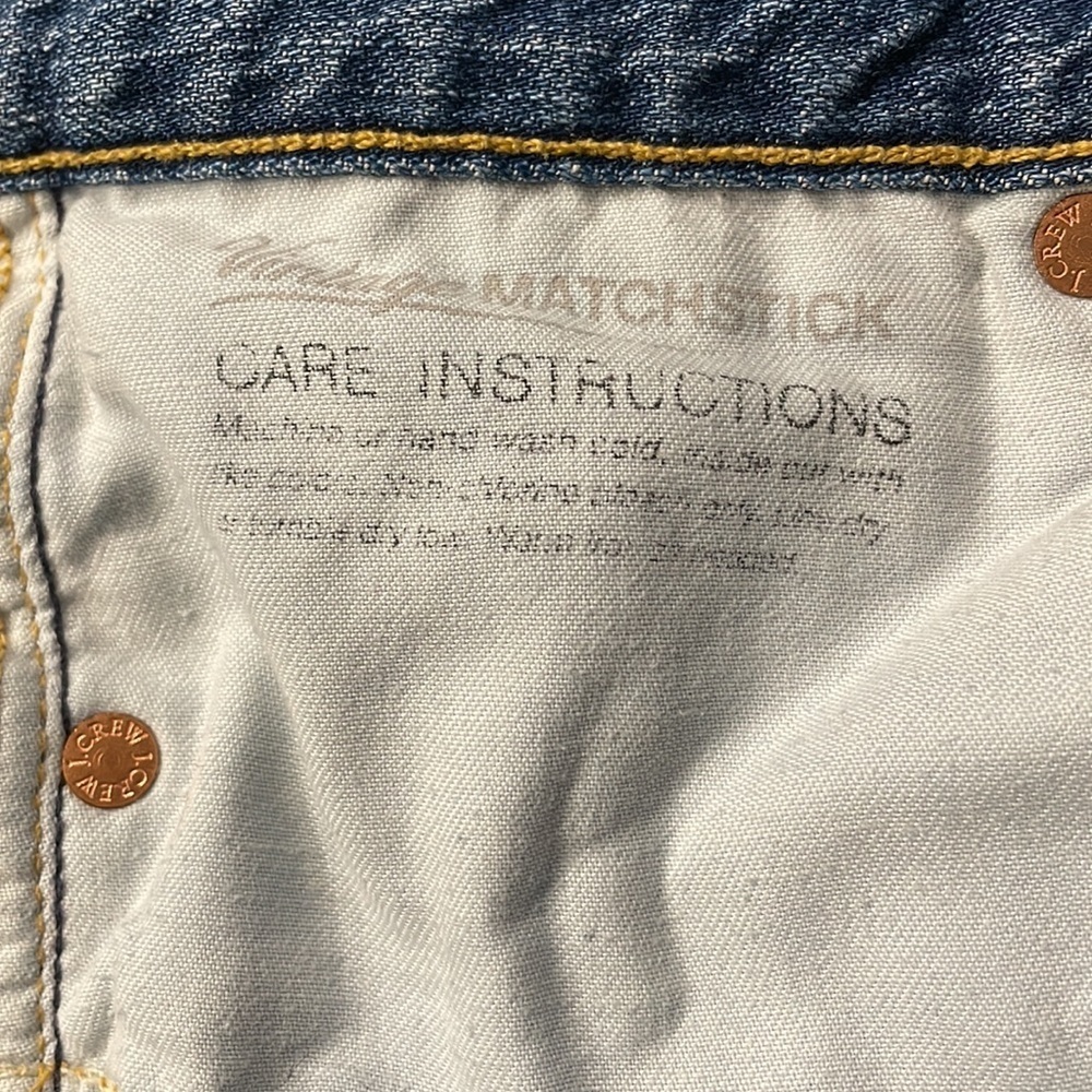 J CREW women’s Vintage matchstick low rise slim leg jeans distressed 29R - Picture 10 of 15